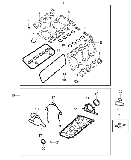 2019 Ram 3500  Gasket Kit-Engine Diagram for 68230064AB