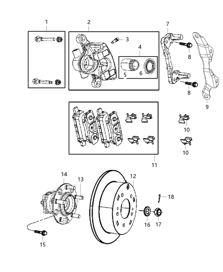 2017 Jeep Patriot  Hub&BRG-Brake Diagram for 2AMVH770AB
