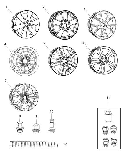 2017 Dodge Journey  Stem-Wheel Valve Diagram for 5154453AA