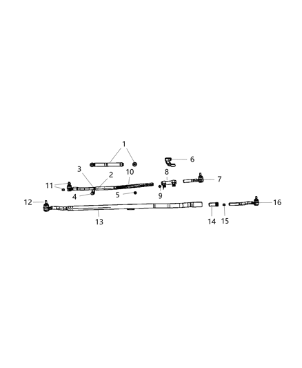 2011 Jeep Wrangler  Tie Rod-Tie Rod Diagram for 52060052AF
