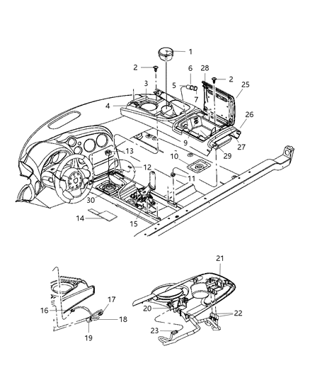 2008 Dodge Viper ASHTRAY-Floor Console Diagram for 5029529AA