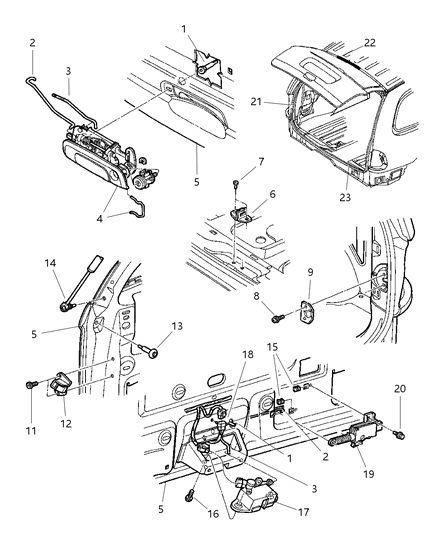 1999 Chrysler Town & Country  Liftgate Prop Gas Diagram for G0004532AB