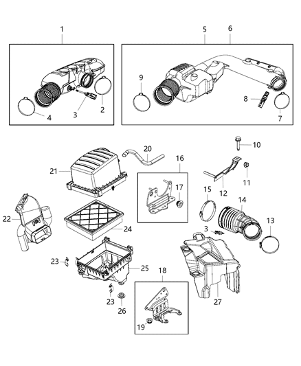 2018 Jeep Grand Cherokee  Hose-Make Up Air Diagram for 5038136AC