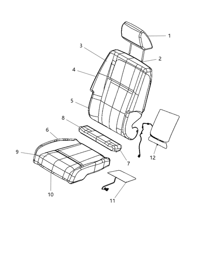 2011 Dodge Journey HEADREST-Front Diagram for 1UK76HL1AA