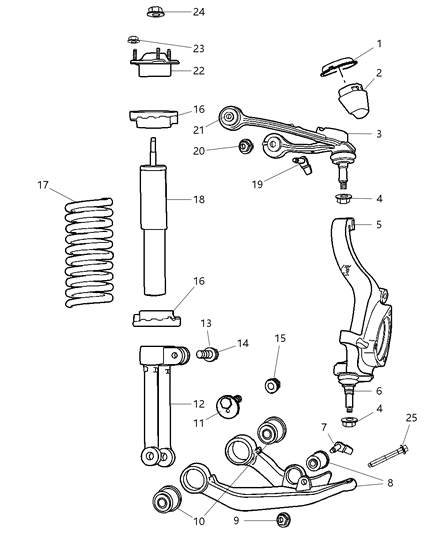 2008 Dodge Nitro  ABSORBER-Suspension Diagram for 68003954AB