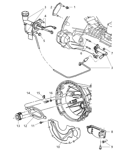 2007 Dodge Ram 3500  Cylinder-Clutch Master Cylinder Diagram for 52110496AC
