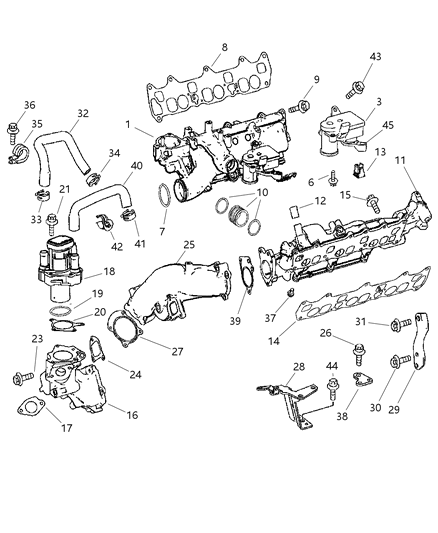 2009 Dodge Sprinter 2500  Gasket Diagram for 68014085AA