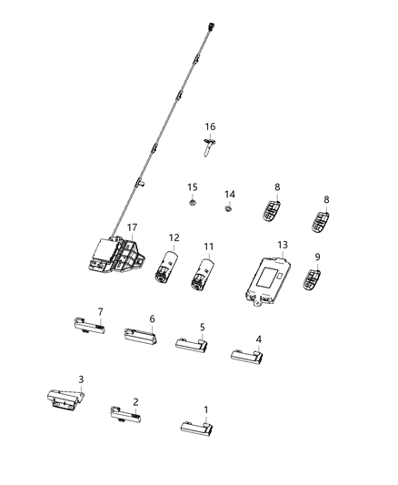 2020 Dodge Charger  Key-Blank Diagram for 68200221AA