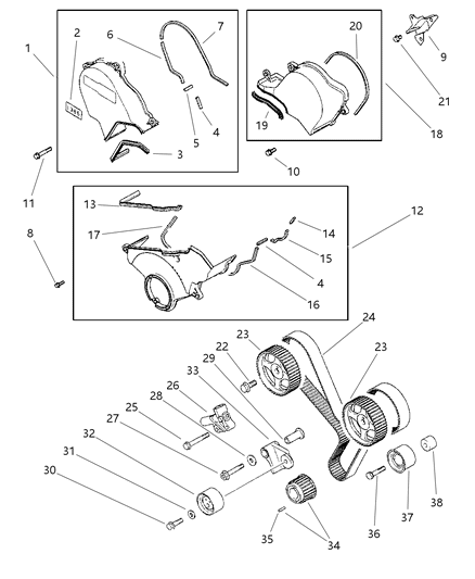 1998 Chrysler Sebring  Bolt-HEXAGON FLANGE Head Diagram for MF140024