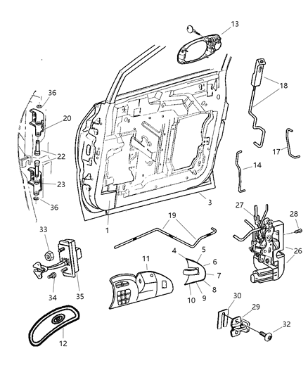 2003 Chrysler Town & Country  SHIM-Door Hinge Diagram for 4717331