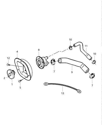 2002 Jeep Wrangler  Hose-Fuel Tank Vent Diagram for 52100033AD