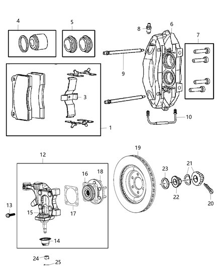 2016 Dodge Viper  RETAINER-Brake CALIPER Diagram for 5093303AA