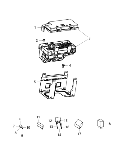 2016 Jeep Wrangler  Module-Totally Integrated Power Diagram for 68273365AA