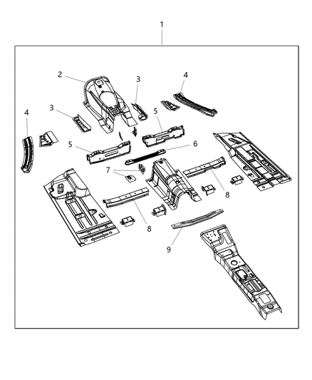 2020 Dodge Charger  Pan-Front Floor Diagram for 68043494AS