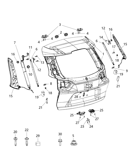 2019 Jeep Cherokee  Clip-Latch Diagram for 68078076AA