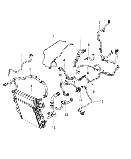 2018 Jeep Wrangler  Hose-Radiator Outlet Diagram for 68282498AB