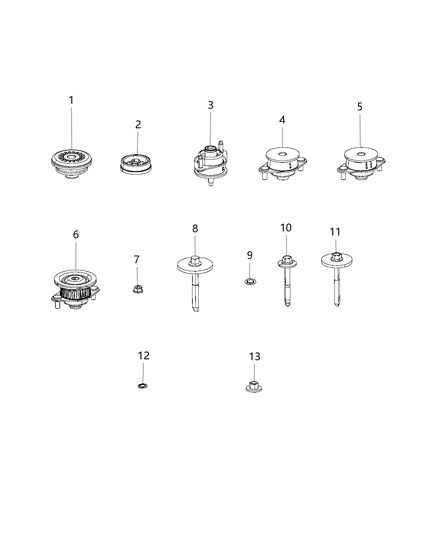 2018 Jeep Wrangler ISOLATOR-Body Hold Down Diagram for 68302330AA