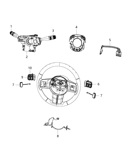2016 Jeep Compass  Steering Column Control Module Clock Spring Diagram for 68339336AB