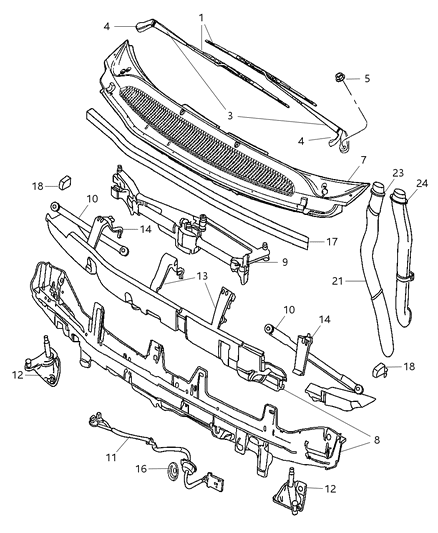 2003 Chrysler Town & Country  Blade-WIPER Diagram for 5096134AA