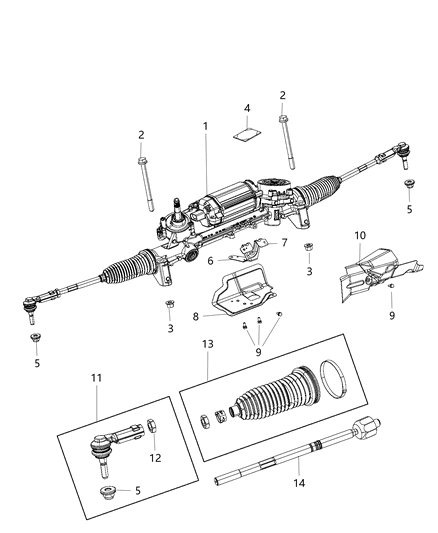 2019 Jeep Cherokee  Shield-Steering Gear Diagram for 68284818AB