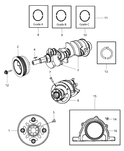 2009 Dodge Durango  DAMPER-CRANKSHAFT Diagram for 53022083AA