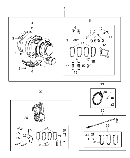 2020 Ram 3500  Turbocharger Diagram for 68444771AA