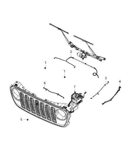 2021 Jeep Wrangler  Hose-Windshield Washer Diagram for 68365057AC