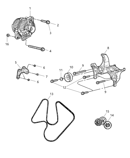 2007 Dodge Ram 1500  ALTERNATR-Engine Diagram for R6028699AB