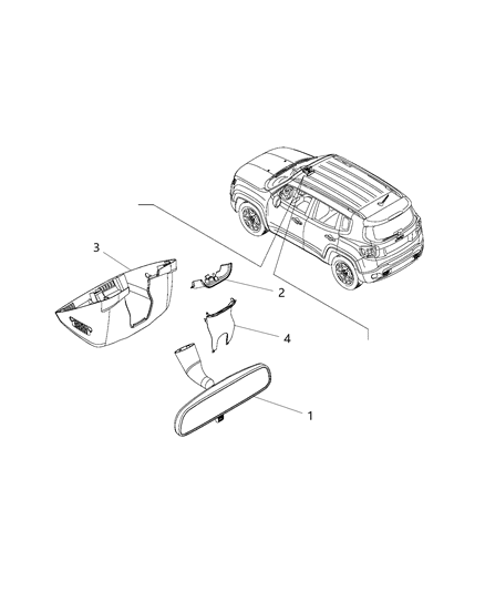 2019 Jeep Renegade  Cover-Inside Mirror Diagram for 5UW32LXHAA