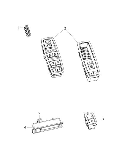 2014 Jeep Cherokee  Switch-Front Door Diagram for 68141894AA