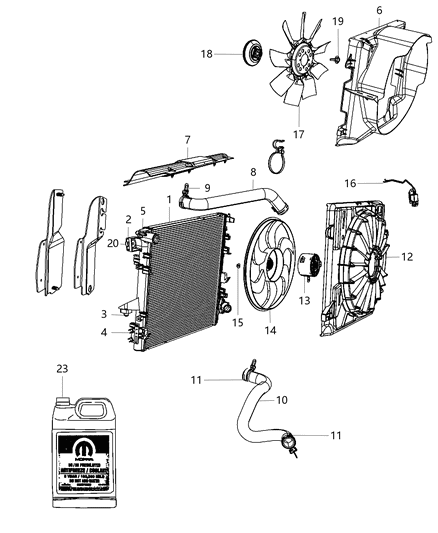 2013 Jeep Wrangler  Fan-Cooling Diagram for 52079654AE