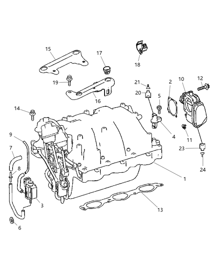 2007 Dodge Sprinter 3500  Intake Manifold Diagram for 68011680AA
