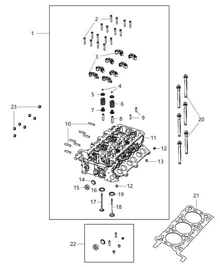 2011 Jeep Grand Cherokee  Hardware-Cylinder Head Diagram for 68147238AA