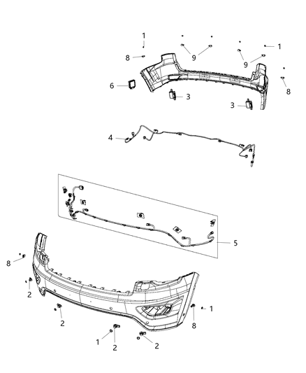 2018 Jeep Grand Cherokee  Wiring-Rear FASCIA Diagram for 68212955AA