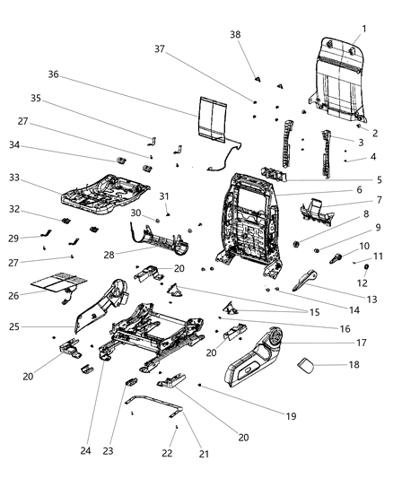 2011 Dodge Caliber  Shield-Seat Diagram for 1DQ82BD3AA