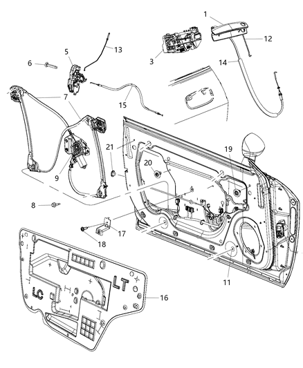 2020 Dodge Challenger  Cable-Outside Handle Diagram for 68359597AC