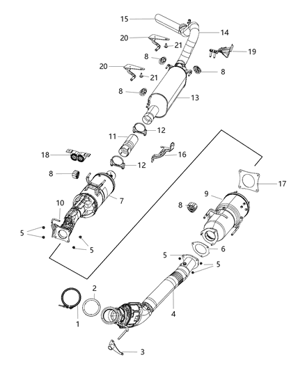 2014 Ram 2500  Catalytic Converter Scr With Ammonia Trap Diagram for 68087106AG
