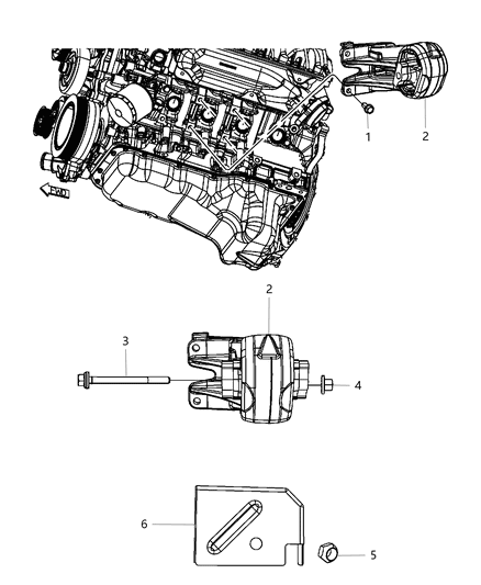 2020 Ram 1500  INSULATOR-Engine Mount Diagram for 68248757AD