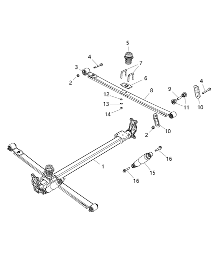 2018 Ram ProMaster 1500  Axle-Rear Diagram for 68293903AA