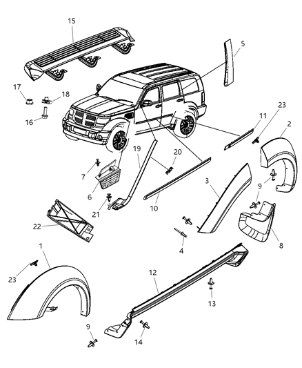 2007 Dodge Nitro  Clip-Repair Diagram for 5191598AA