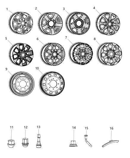 2019 Ram 3500  Wheel-Aluminum Diagram for 4755284AA