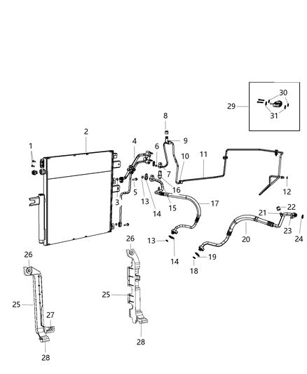 2016 Ram 3500  Cooler-Air Conditioning Diagram for 52014736AA