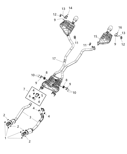 2020 Dodge Durango  Exhaust Pipe Diagram for 68276640AB