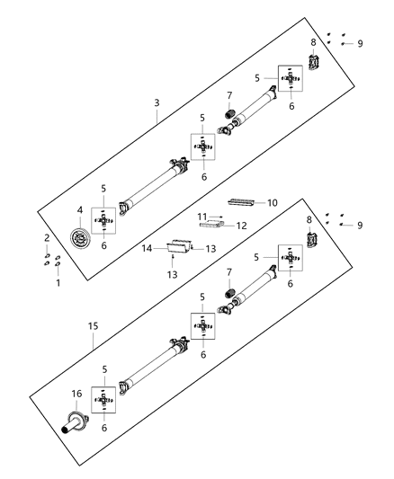 2018 Ram 3500  U-Joint Diagram for 68206321AB