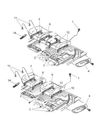 2011 Ram Dakota  Sensor-Seat Position Diagram for 56054036AA
