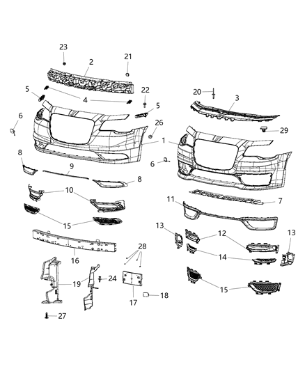 2015 Chrysler 300  Bezel-Fog Lamp Diagram for 68231614AA