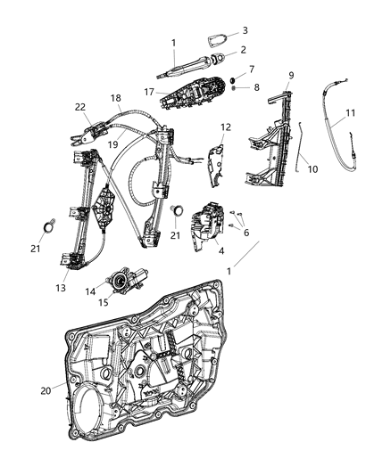 2016 Chrysler 200  Handle-Exterior Door Diagram for 1YB52LAUAE