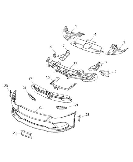 2015 Dodge Viper  Air Duct Right Diagram for 68171668AA