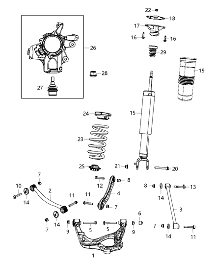 2021 Dodge Durango  ABSORBER-Suspension Diagram for 68330539AA
