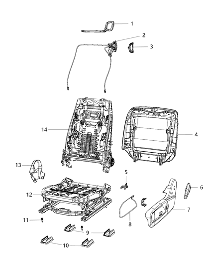 2020 Dodge Challenger  Bracket-Seat Diagram for 68157293AA